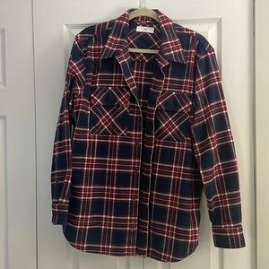 Plaid oversized TNA button up